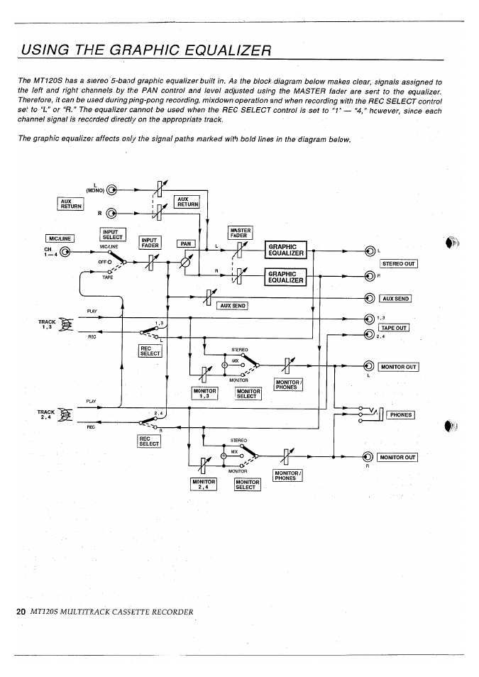 Using the graphic equalizer | Yamaha MT120S User Manual | Page 22 / 81