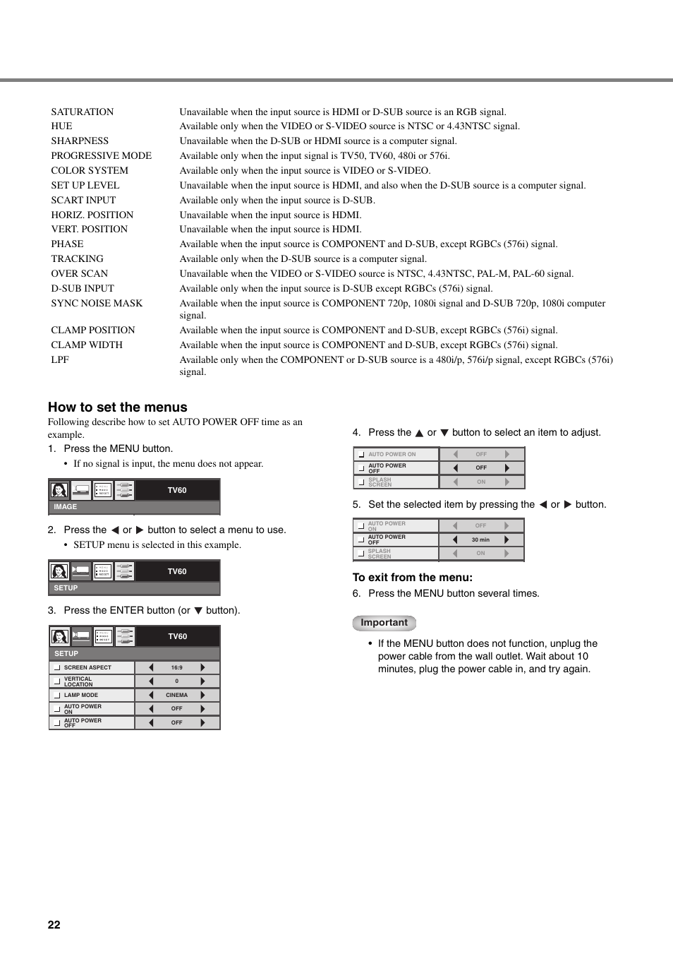 How to set the menus | Yamaha DPX-830 User Manual | Page 26 / 46