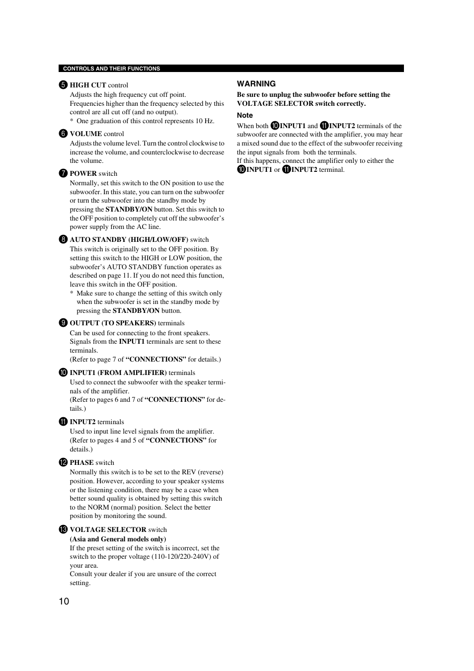 Yamaha YST-SW325 User Manual | Page 14 / 20