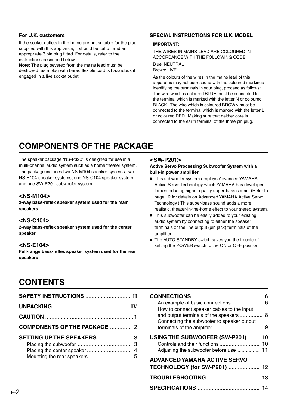 Yamaha NS-P320 User Manual | Page 6 / 19