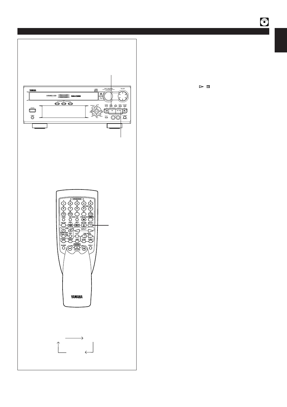 Repeat play, E-19 english, Video cd player operation | Repeat play modes, Single repeat (s rep), Full repeat (f rep), Off) s rep f rep, Press the play/pause / button, Echo, Version 2.0 / playback control | Yamaha EM-202VCD User Manual | Page 27 / 51