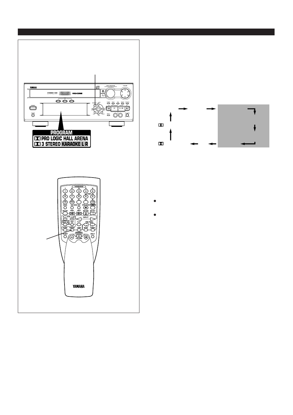 Listening to the music with a sound field effect, E-32, Using sound field processor | Program pro logic hall arena 3 stereo karaoke l r, Echo, Version 2.0 / playback control | Yamaha EM-202VCD User Manual | Page 40 / 51