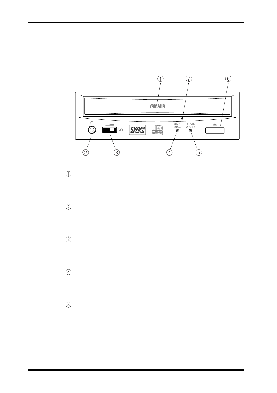 Front panel, Chapter 3 - operation | Yamaha CRW4261t-NB User Manual | Page 18 / 25