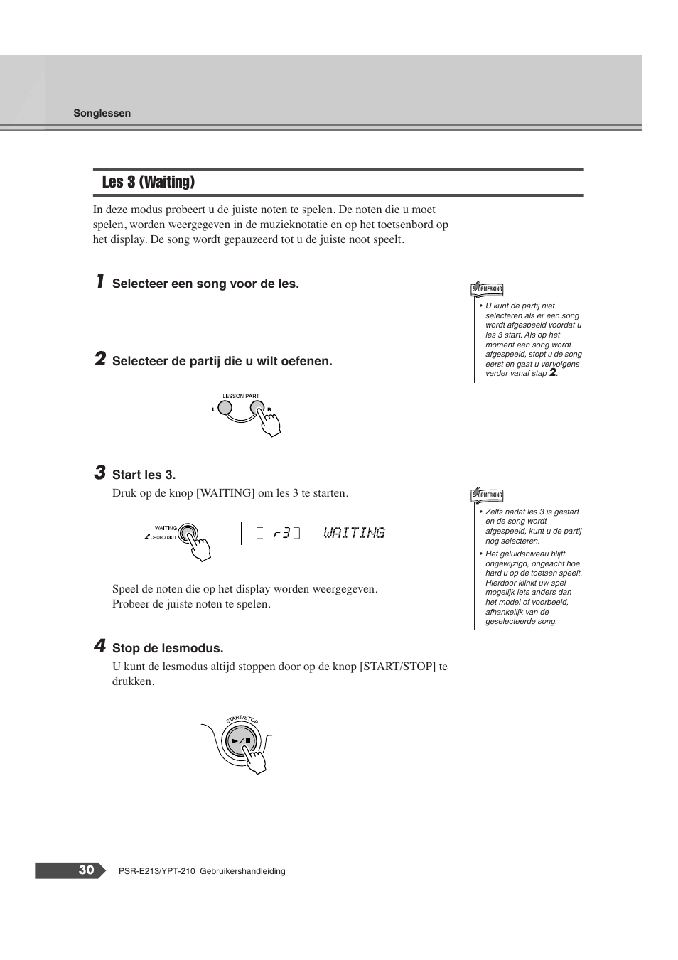 Les 3 (waiting) | Yamaha Portatone PSR-E213 User Manual | Page 30 / 72