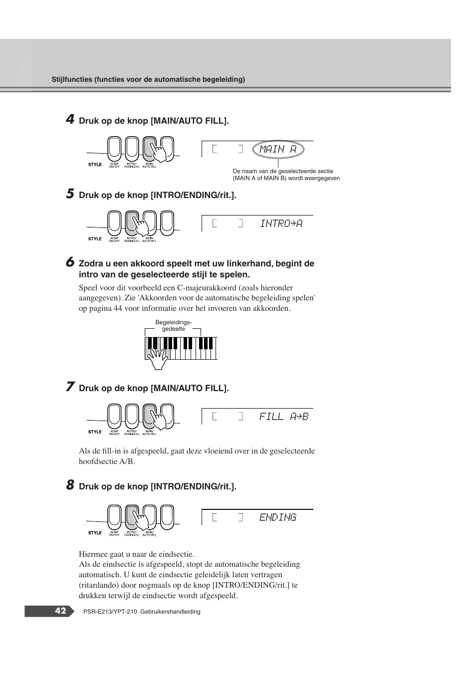 Yamaha Portatone PSR-E213 User Manual | Page 42 / 72