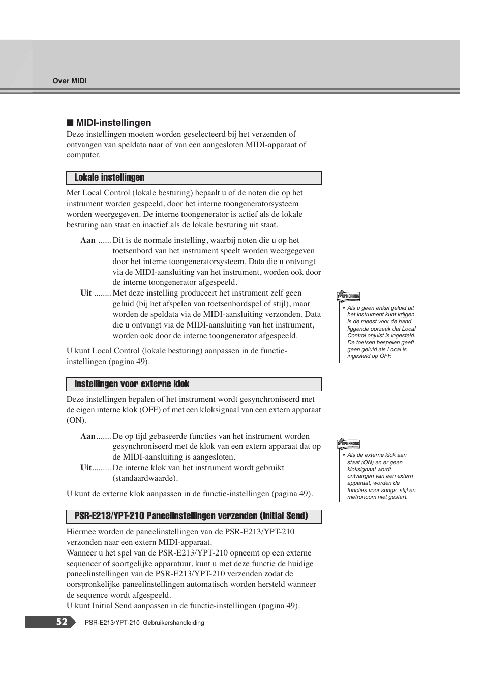 Yamaha Portatone PSR-E213 User Manual | Page 52 / 72