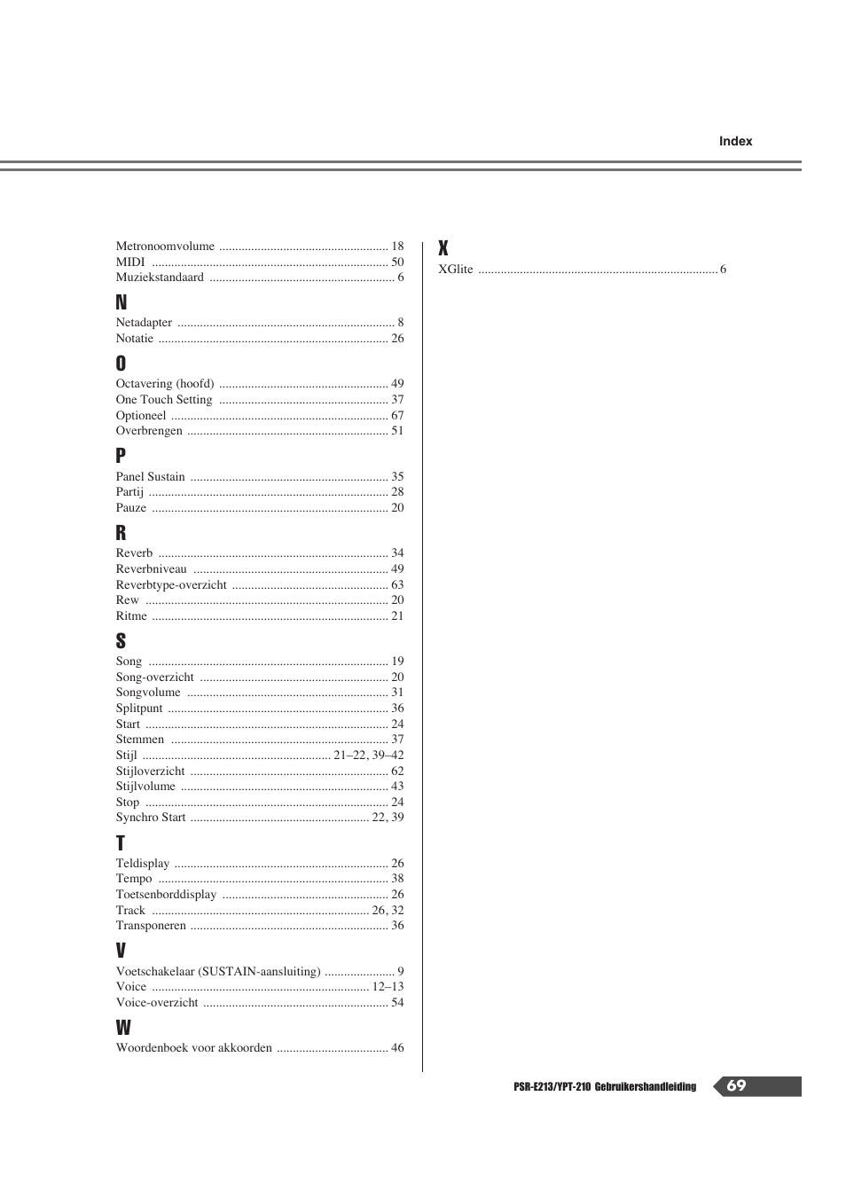 Yamaha Portatone PSR-E213 User Manual | Page 69 / 72