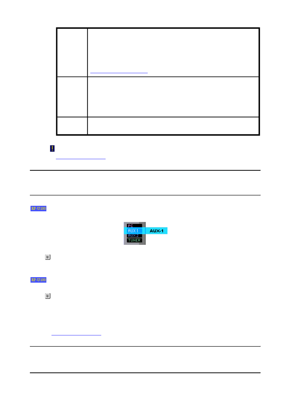 Aux1 mode, Aux2 mode | Yamaha RP-U100 User Manual | Page 53 / 97