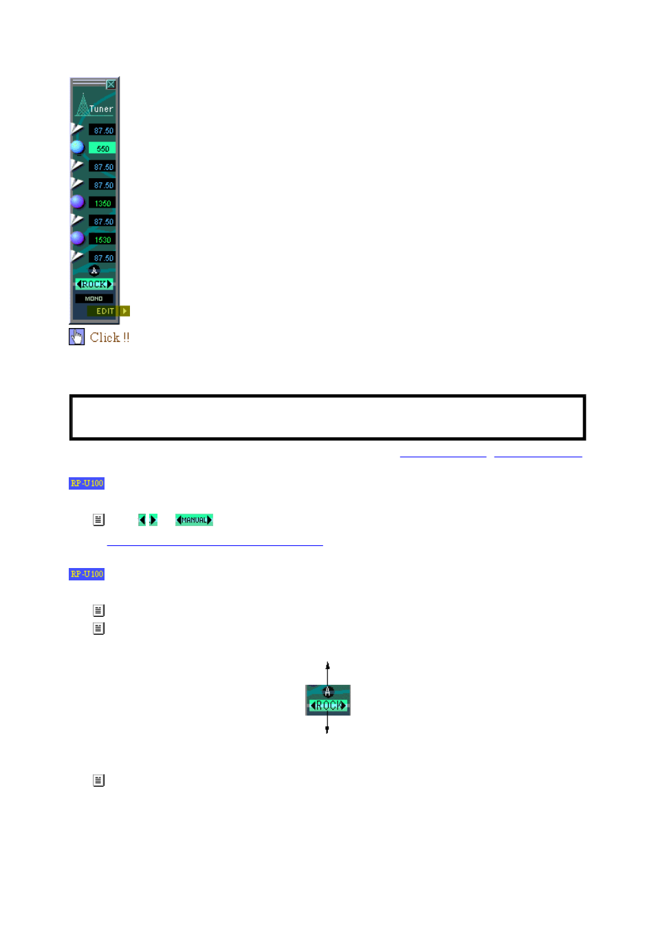 Tuner panel(preset display) | Yamaha RP-U100 User Manual | Page 86 / 97