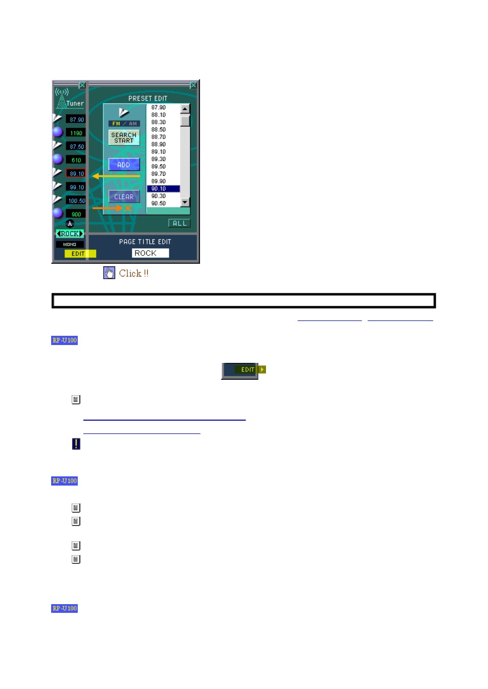 Preset edit panel | Yamaha RP-U100 User Manual | Page 89 / 97
