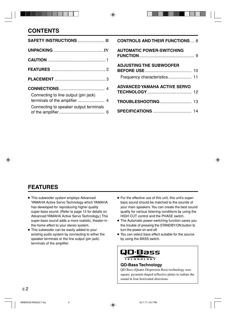 Yamaha YST-SW800 User Manual | Page 6 / 19