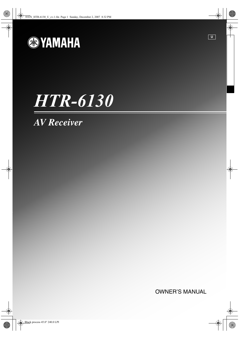 Yamaha HTR-6130 User Manual | 77 pages