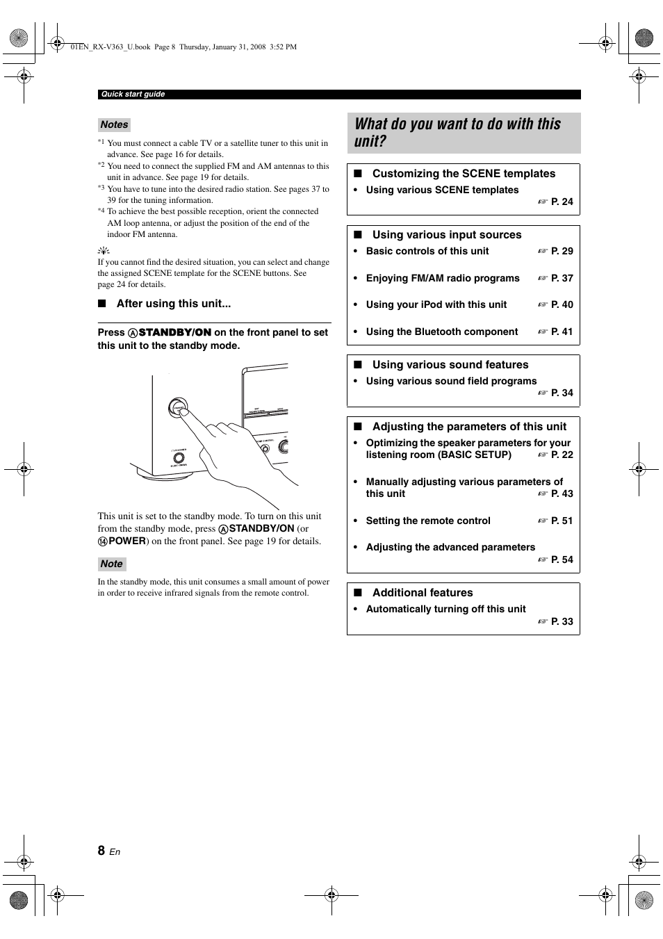 What do you want to do with this unit | Yamaha HTR-6130 User Manual | Page 12 / 77