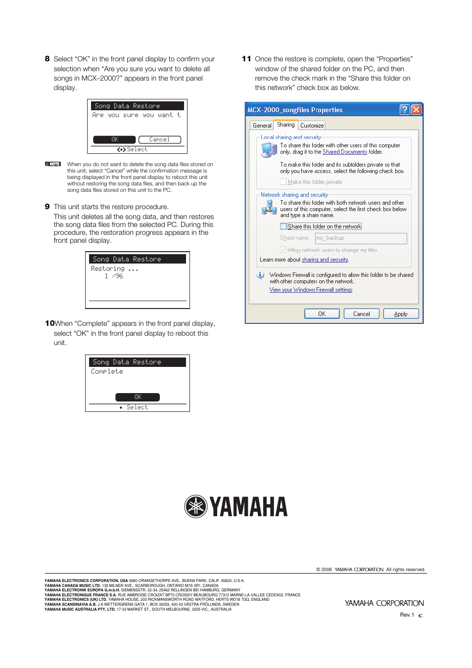 Yamaha MCX-2000 User Manual | Page 25 / 25