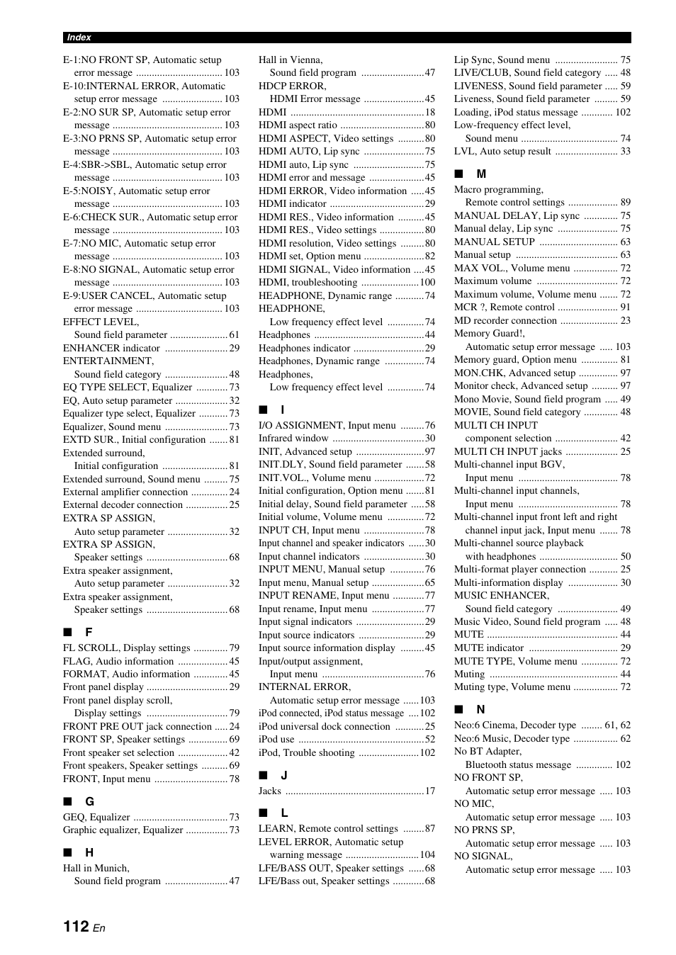 Yamaha DSP-AX863SE User Manual | Page 114 / 126