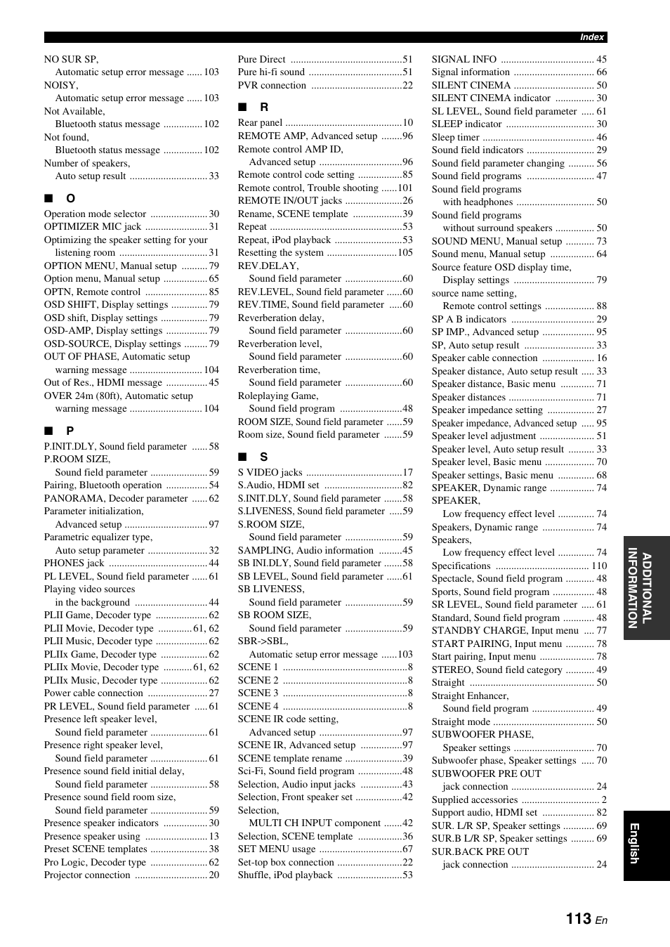 Yamaha DSP-AX863SE User Manual | Page 115 / 126