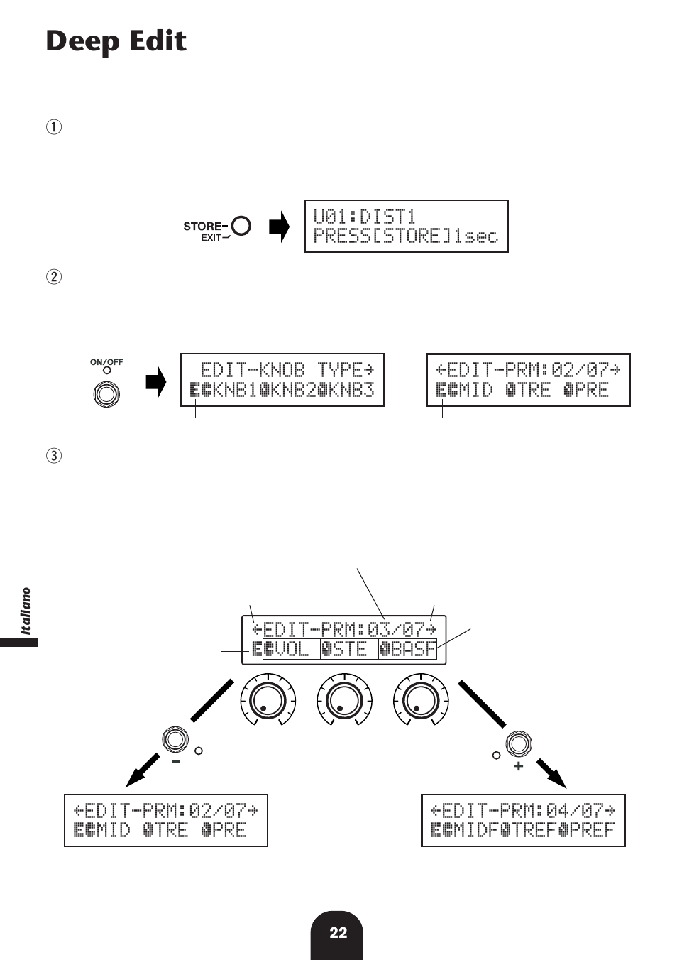 Deep edit | Yamaha MagicStomp MK2 User Manual | Page 22 / 36