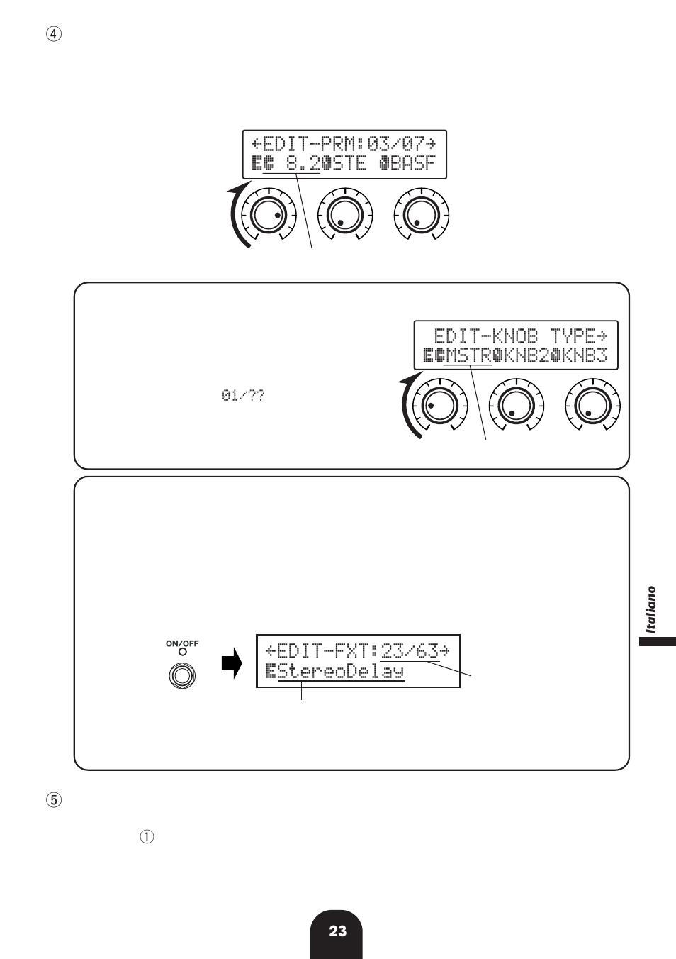 Ÿedit-fxt:23/63ÿ østereodelay | Yamaha MagicStomp MK2 User Manual | Page 23 / 36