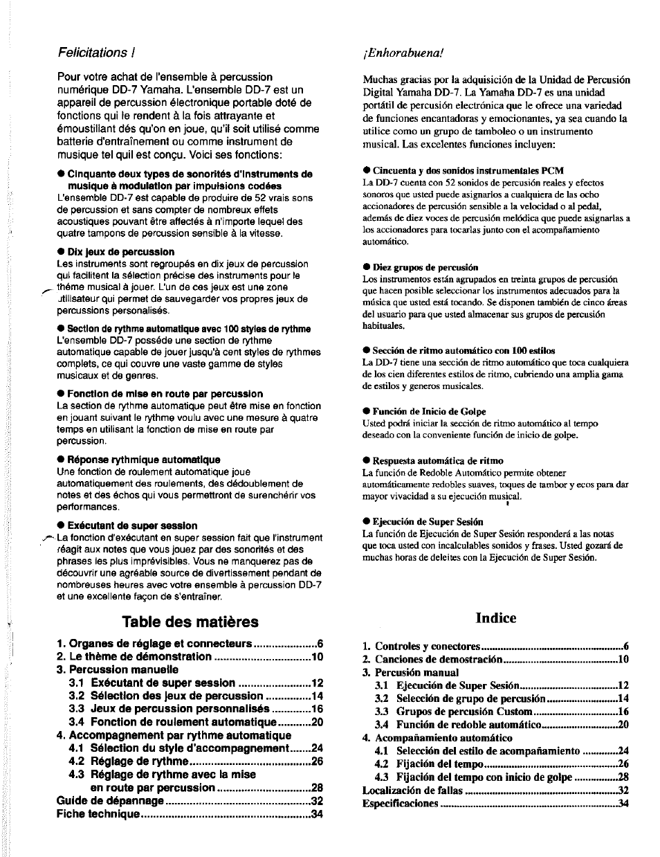 Yamaha DD-7 User Manual | Page 2 / 23