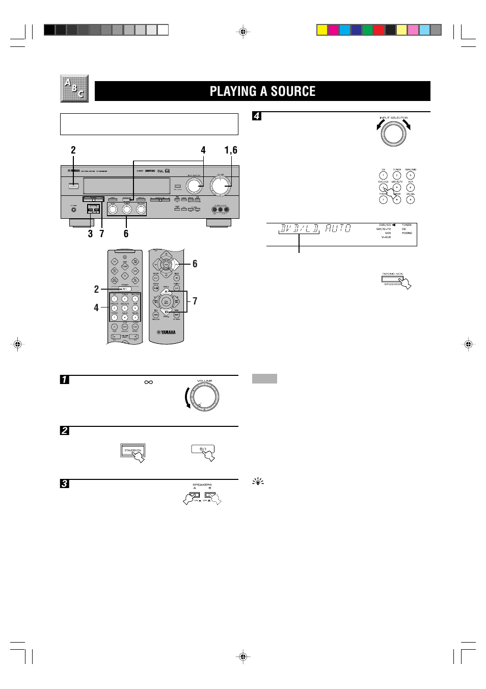 Playing a source | Yamaha RX-V496RDS User Manual | Page 22 / 66