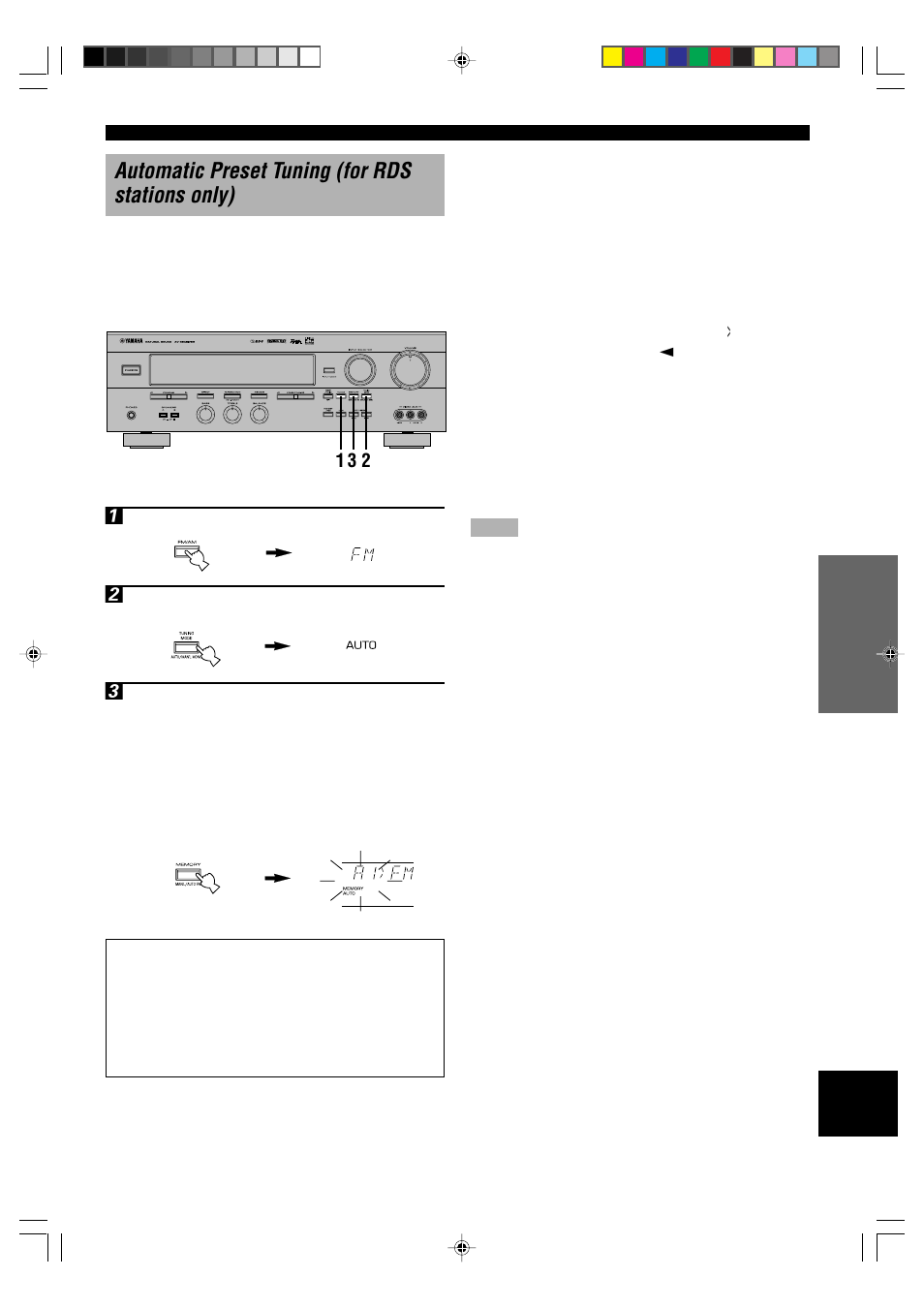 Automatic preset tuning (for rds stations only), 21 3 ■ automatic preset tuning options, When automatic preset tuning is completed | Yamaha RX-V496RDS User Manual | Page 31 / 66