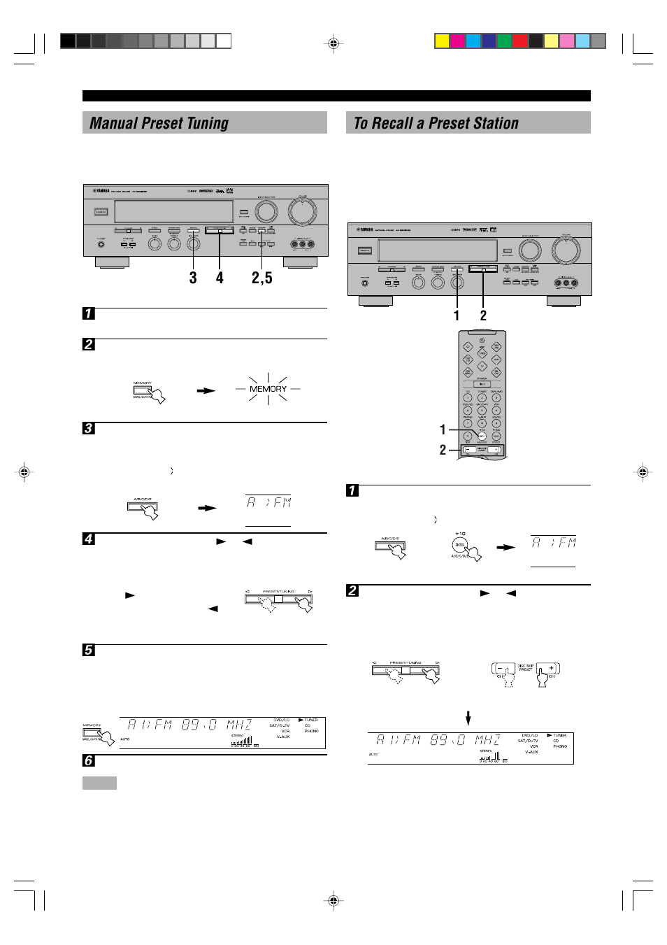 32,5 4 manual preset tuning | Yamaha RX-V496RDS User Manual | Page 32 / 66