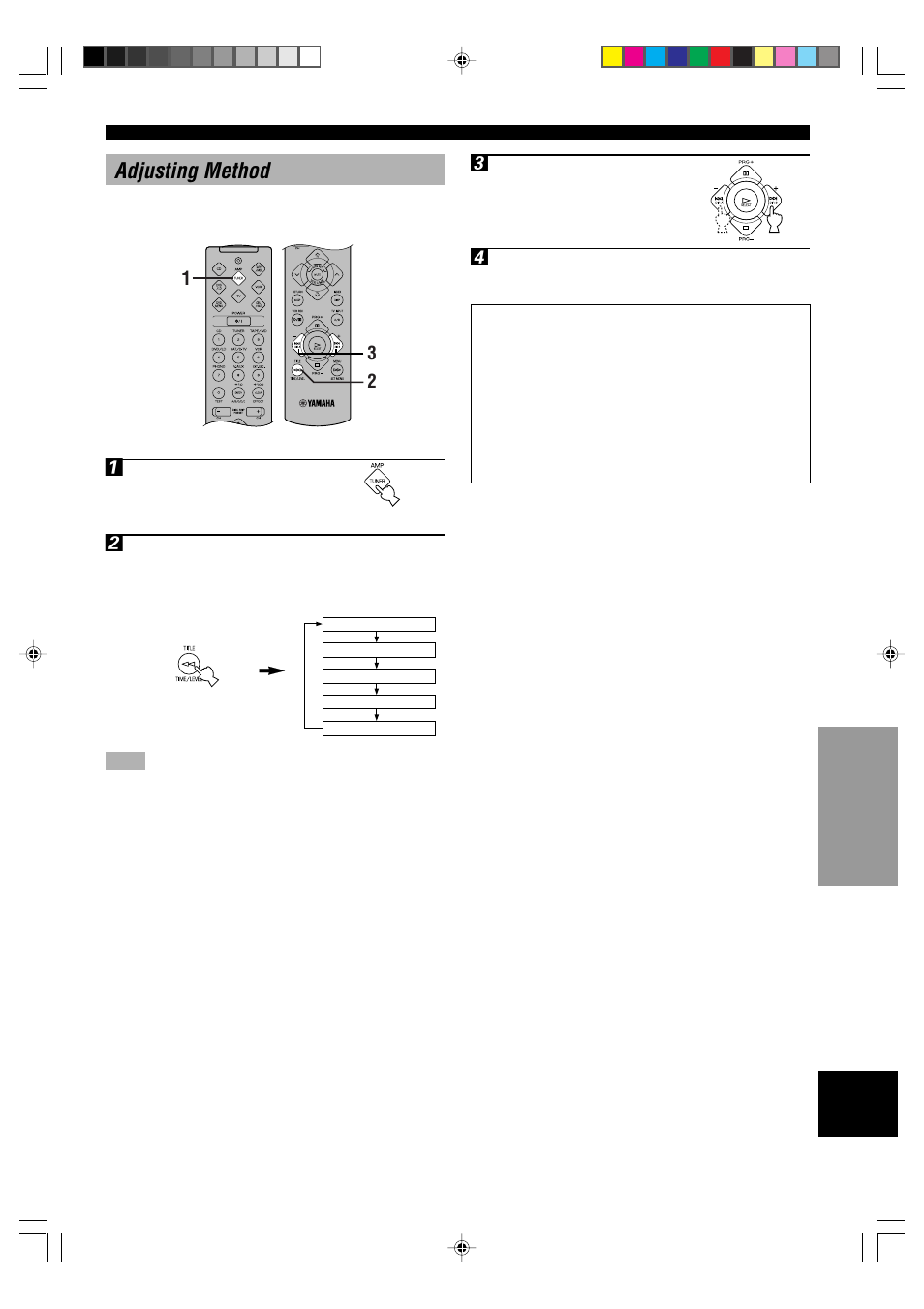 Adjusting method | Yamaha RX-V496RDS User Manual | Page 43 / 66