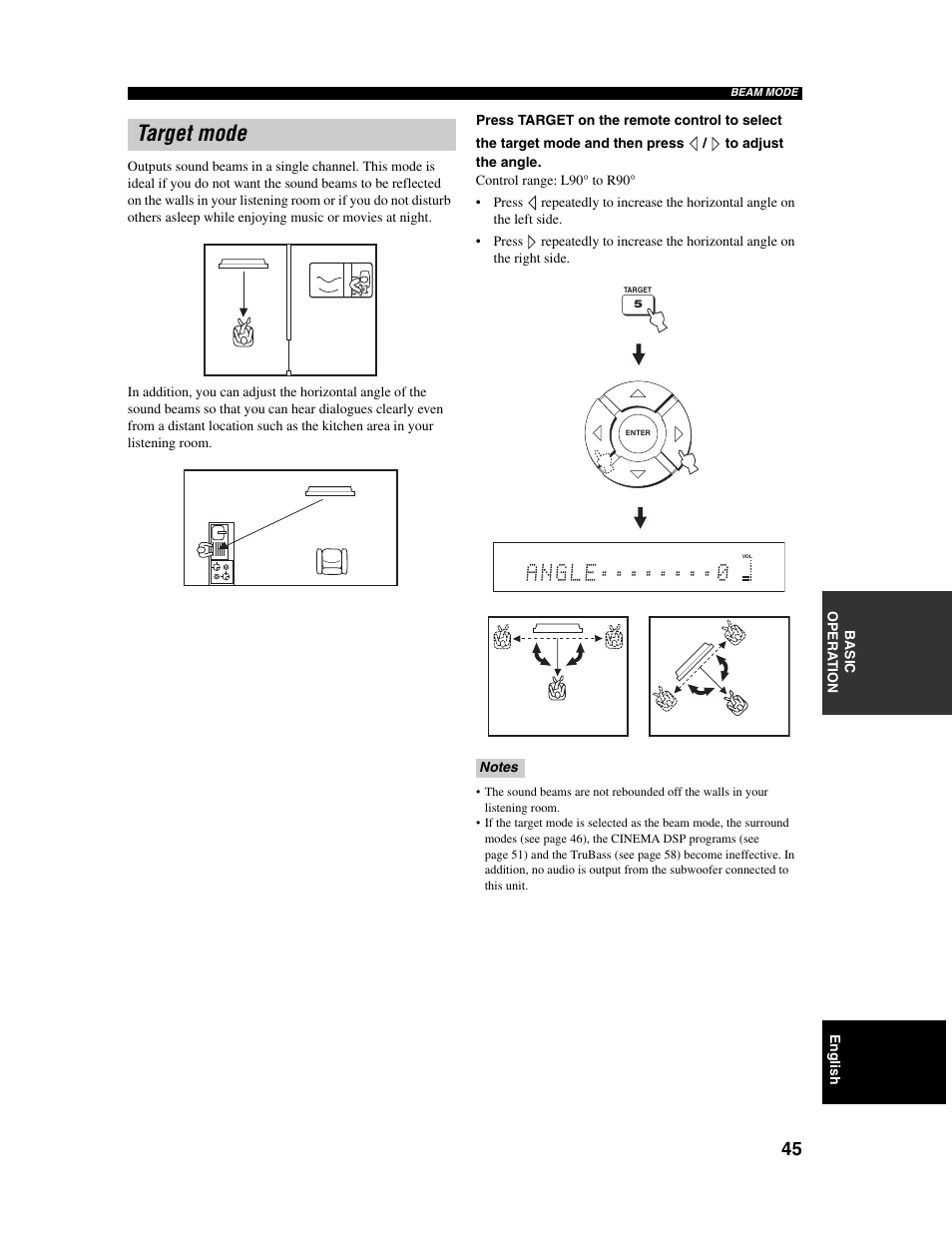 Target mode | Yamaha Digital Sound Projector YSP-1000 User Manual | Page 47 / 102