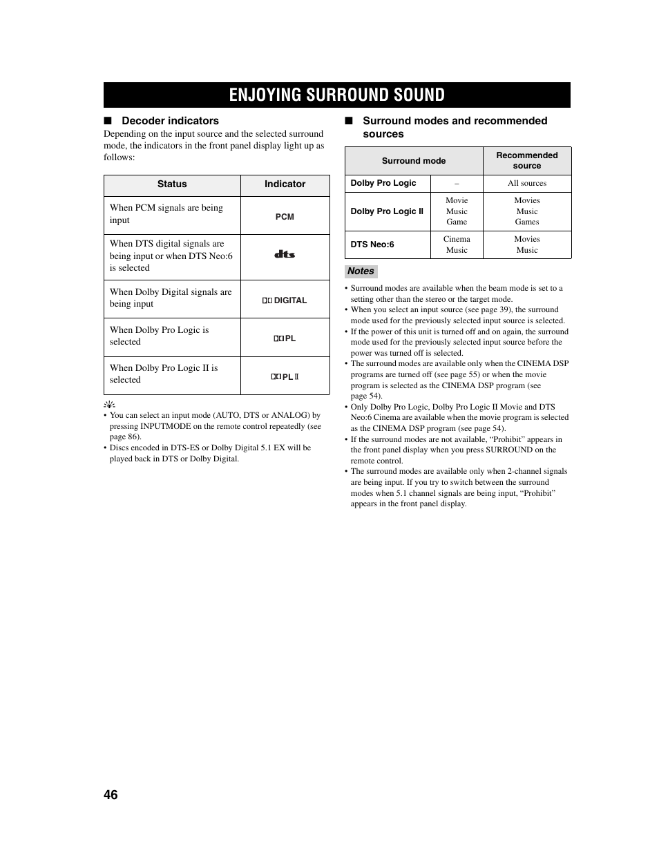 Enjoying surround sound | Yamaha Digital Sound Projector YSP-1000 User Manual | Page 48 / 102