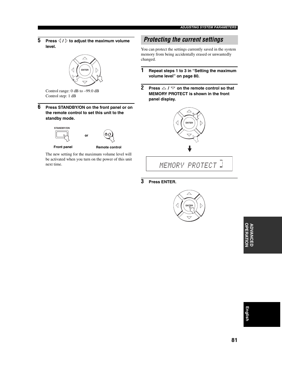 Protecting the current settings | Yamaha Digital Sound Projector YSP-1000 User Manual | Page 83 / 102