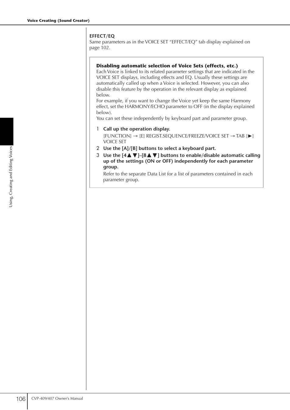 Yamaha CVP-409 User Manual | Page 106 / 226
