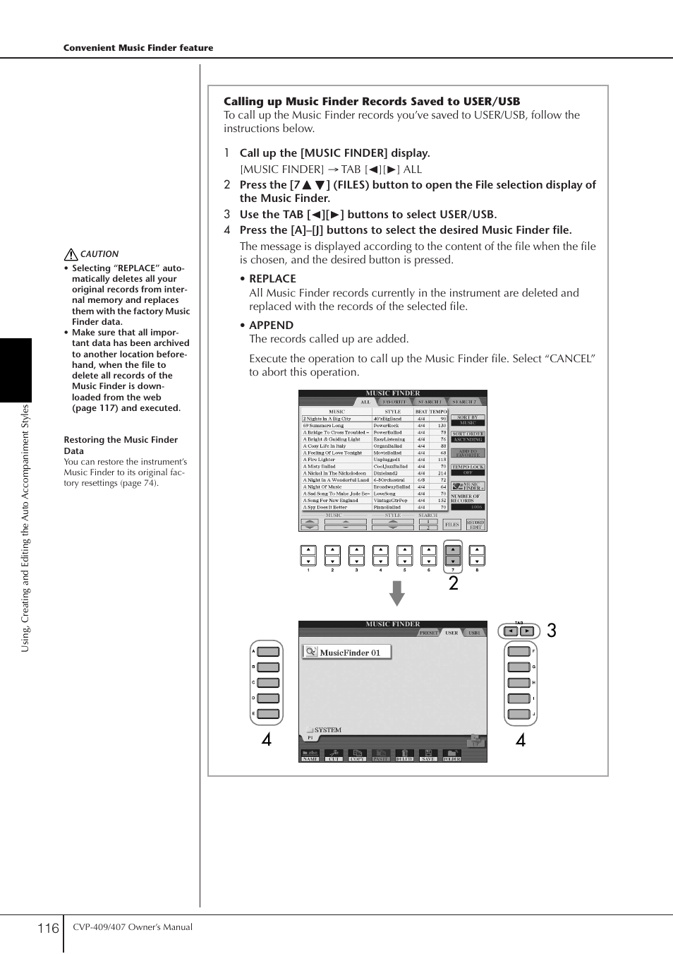 Yamaha CVP-409 User Manual | Page 116 / 226