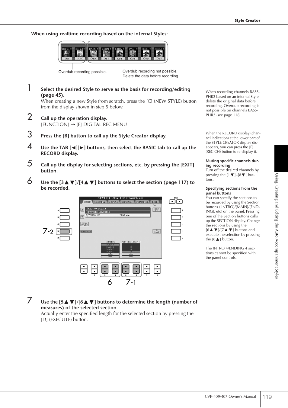 Yamaha CVP-409 User Manual | Page 119 / 226