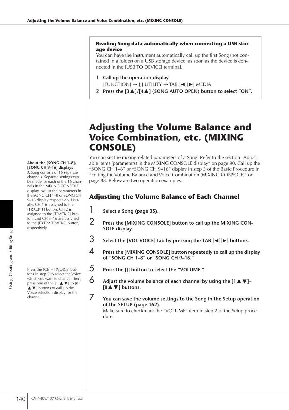 Yamaha CVP-409 User Manual | Page 140 / 226