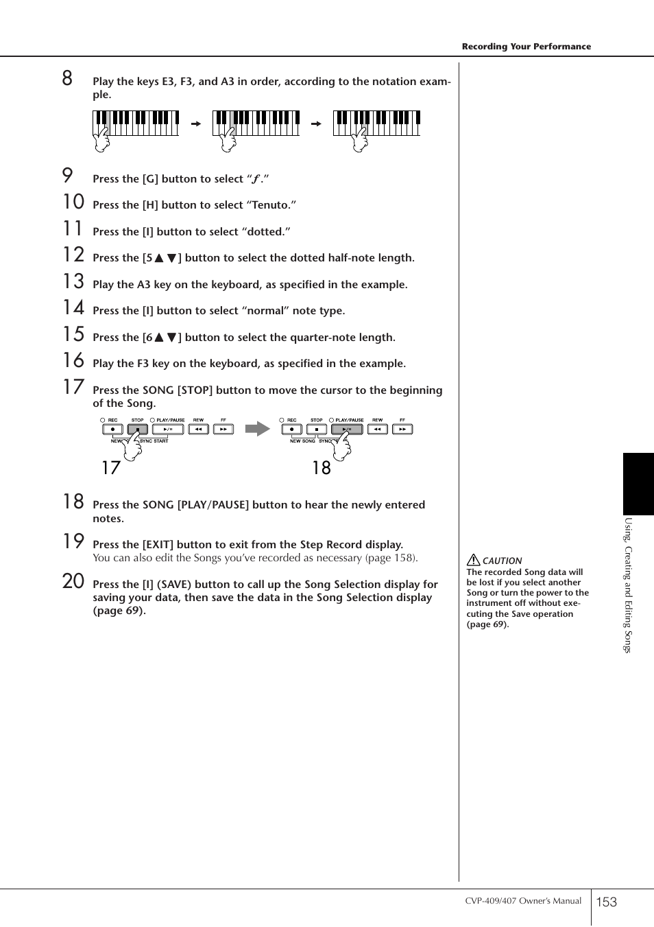 Yamaha CVP-409 User Manual | Page 153 / 226