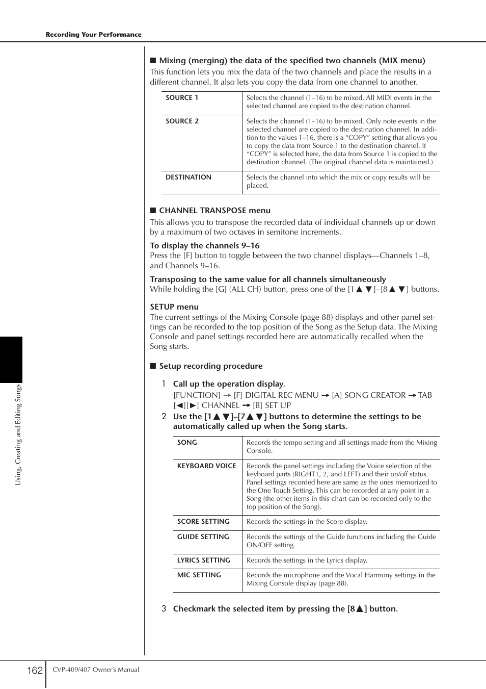 Yamaha CVP-409 User Manual | Page 162 / 226