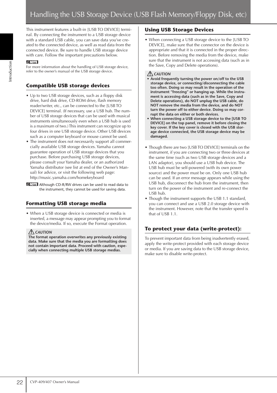 P. 22 | Yamaha CVP-409 User Manual | Page 22 / 226