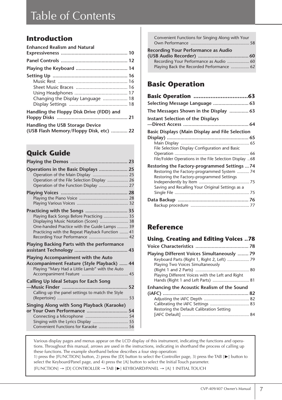 Yamaha CVP-409 User Manual | Page 7 / 226