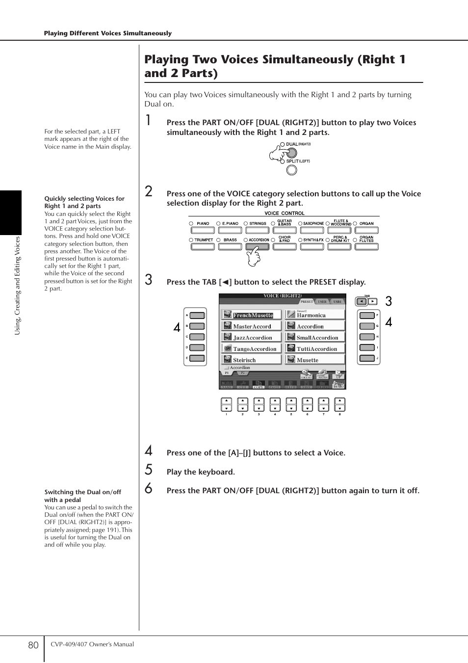 Yamaha CVP-409 User Manual | Page 80 / 226