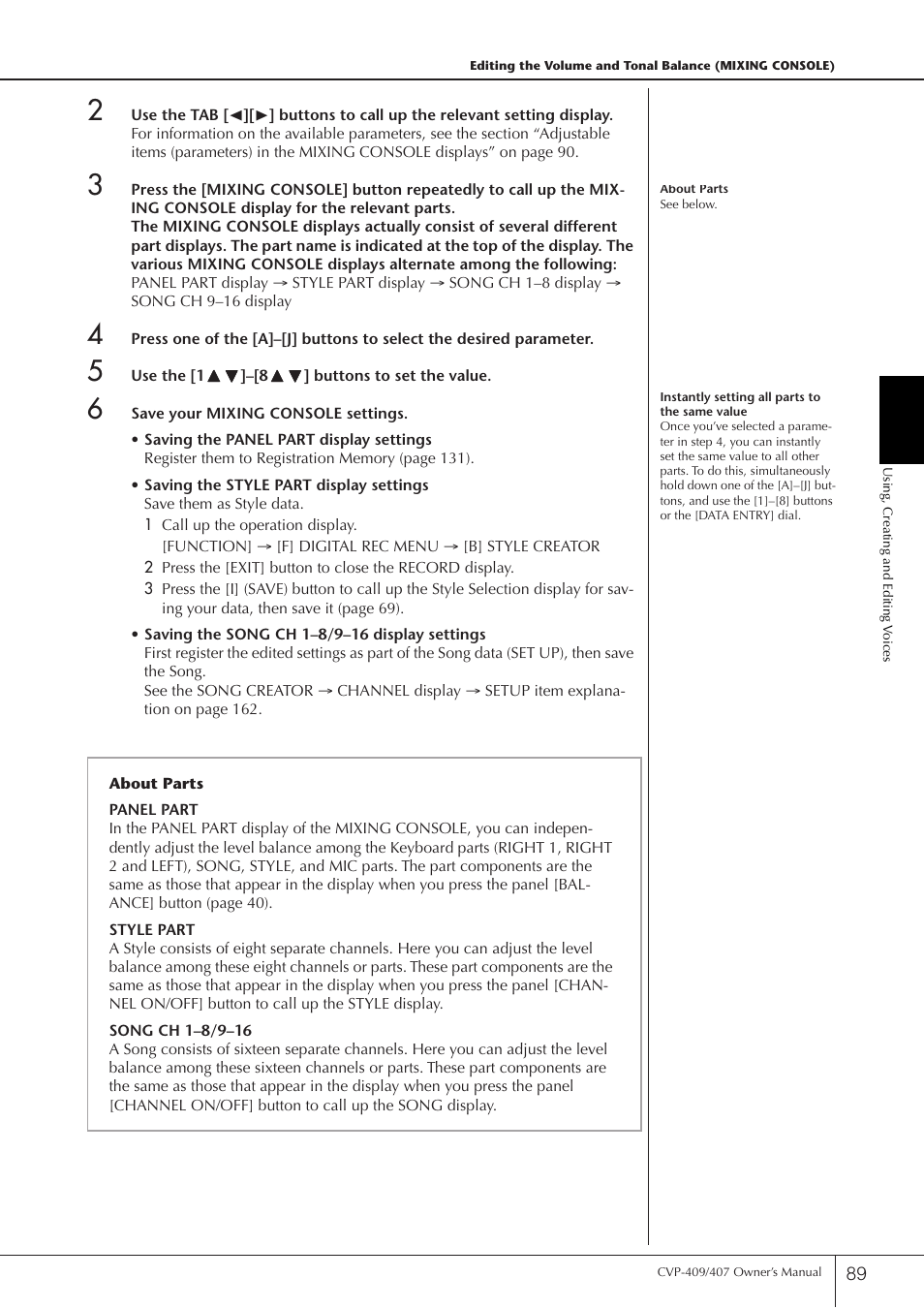 Yamaha CVP-409 User Manual | Page 89 / 226