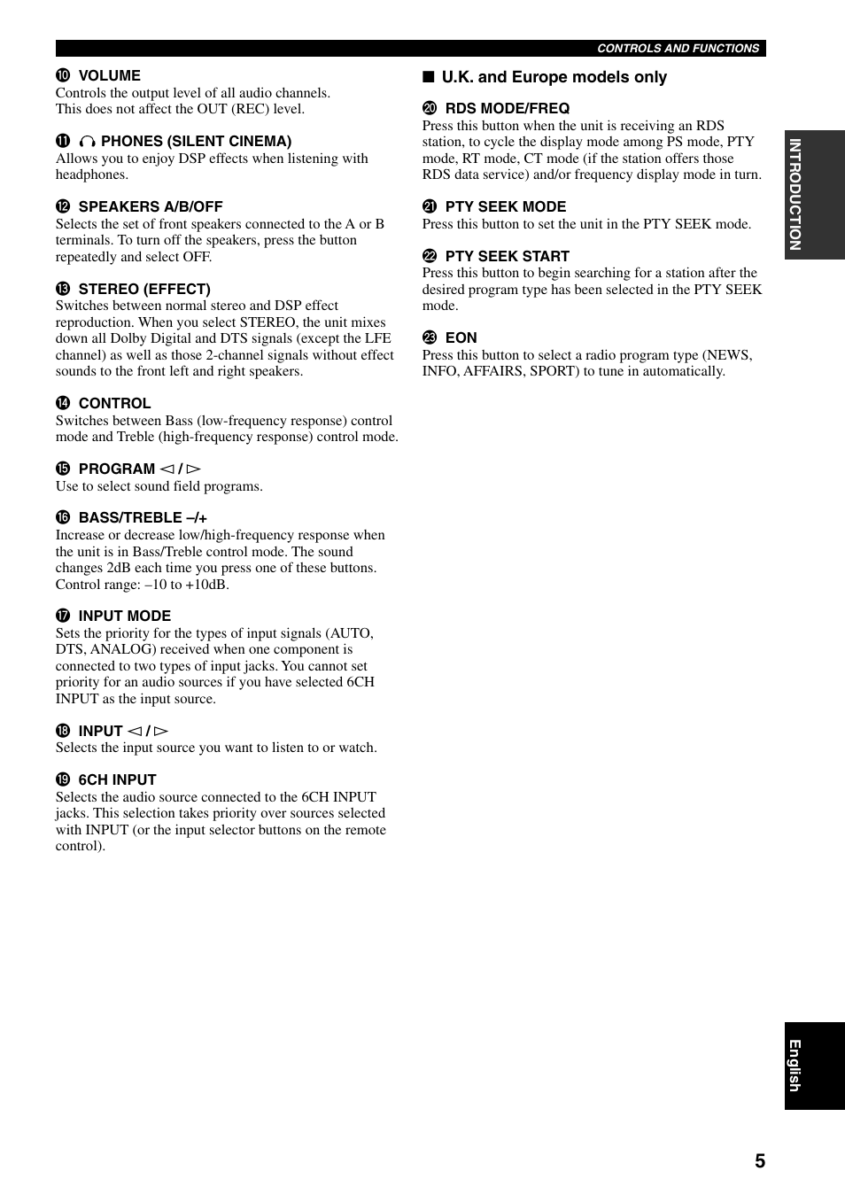 Yamaha HTR-5730 User Manual | Page 7 / 60