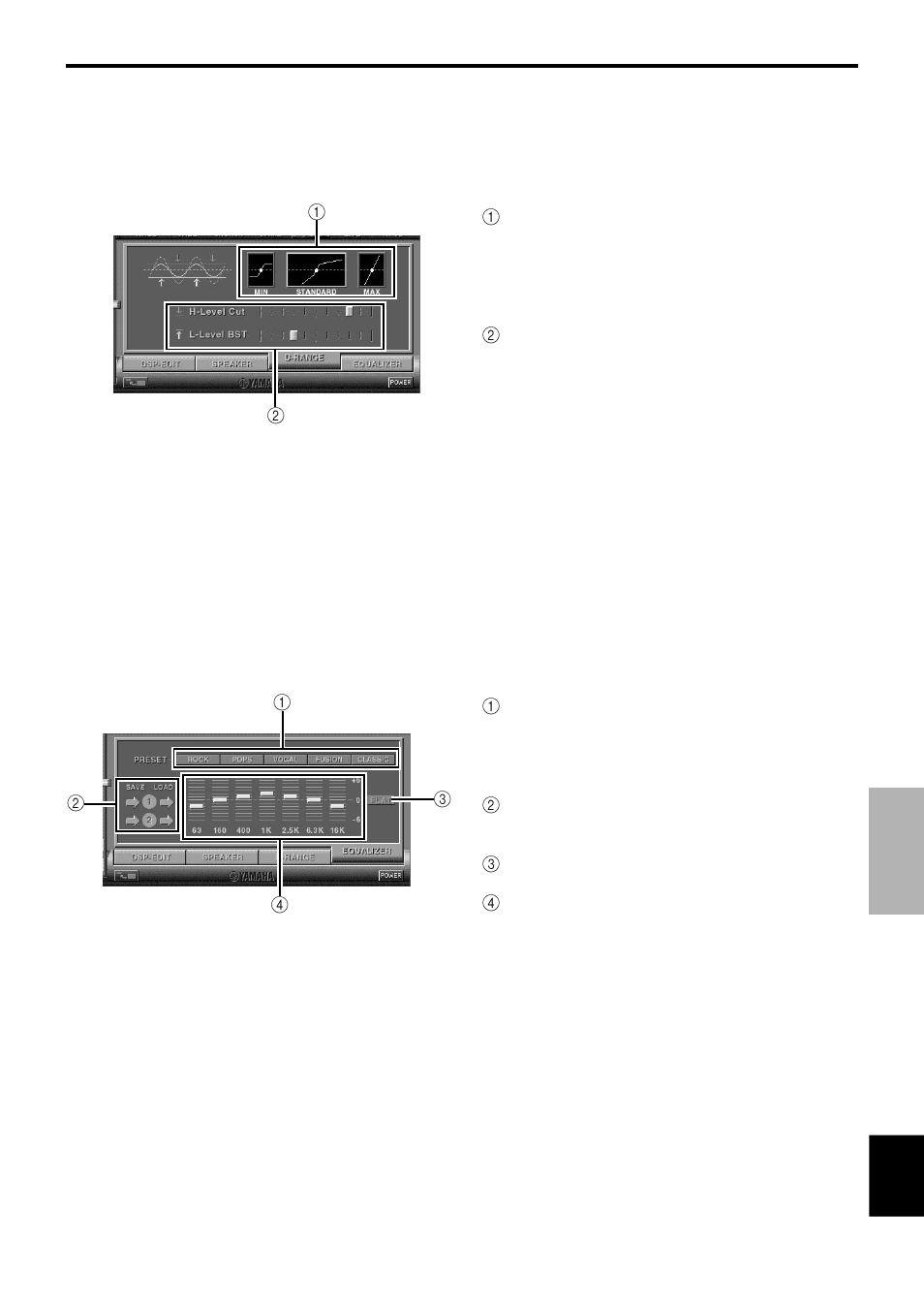 Adjusting the dynamic range, Operating the graphic equalizer | Yamaha RP-U200 User Manual | Page 29 / 57