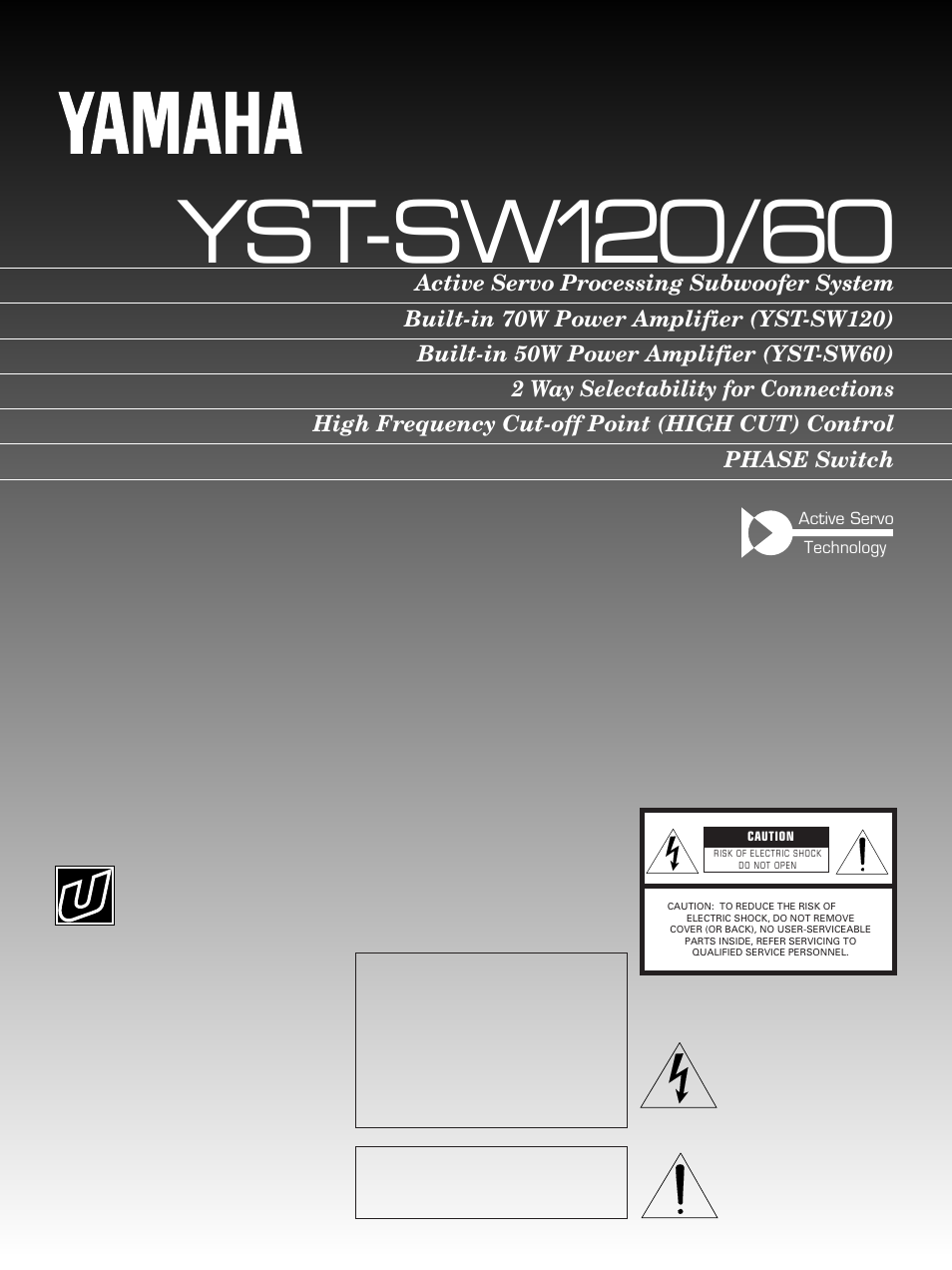Yamaha YST-SW120/60 User Manual | 12 pages