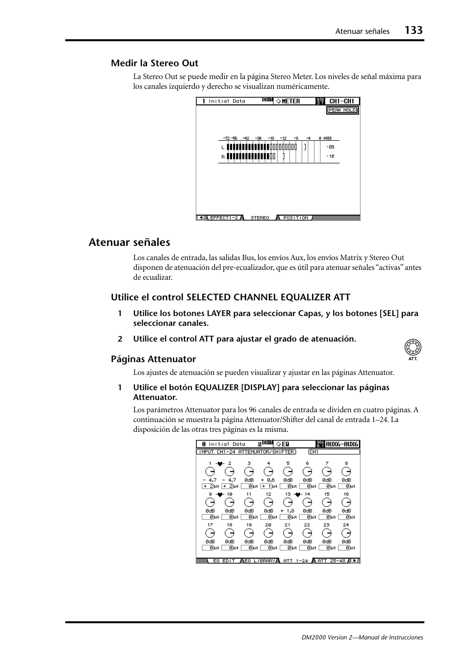 Atenuar señales | Yamaha DM 2000 User Manual | Page 133 / 410