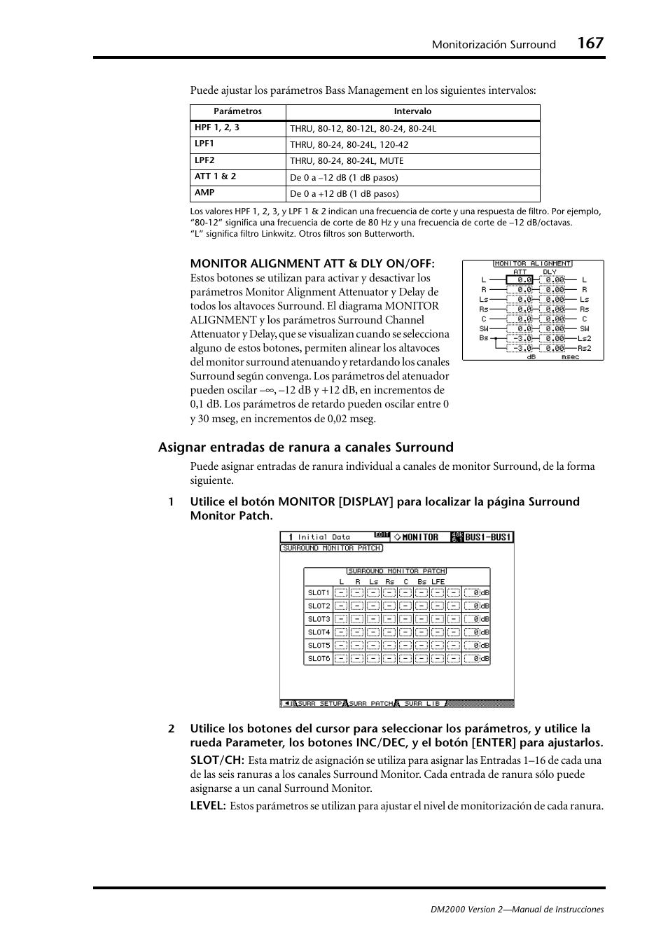 Asignar entradas de ranura a canales surround | Yamaha DM 2000 User Manual | Page 167 / 410
