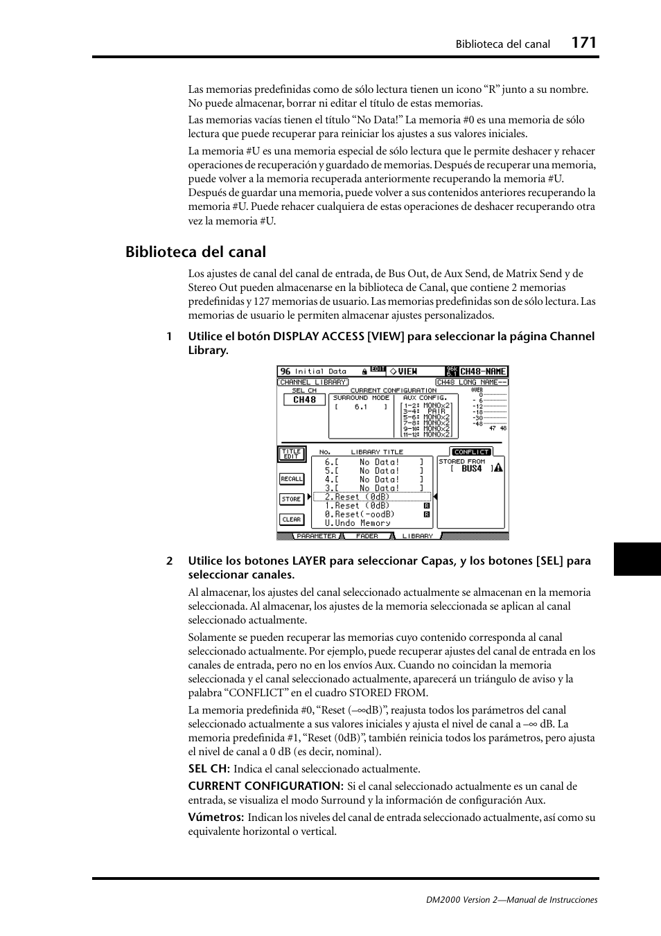 Biblioteca del canal | Yamaha DM 2000 User Manual | Page 171 / 410