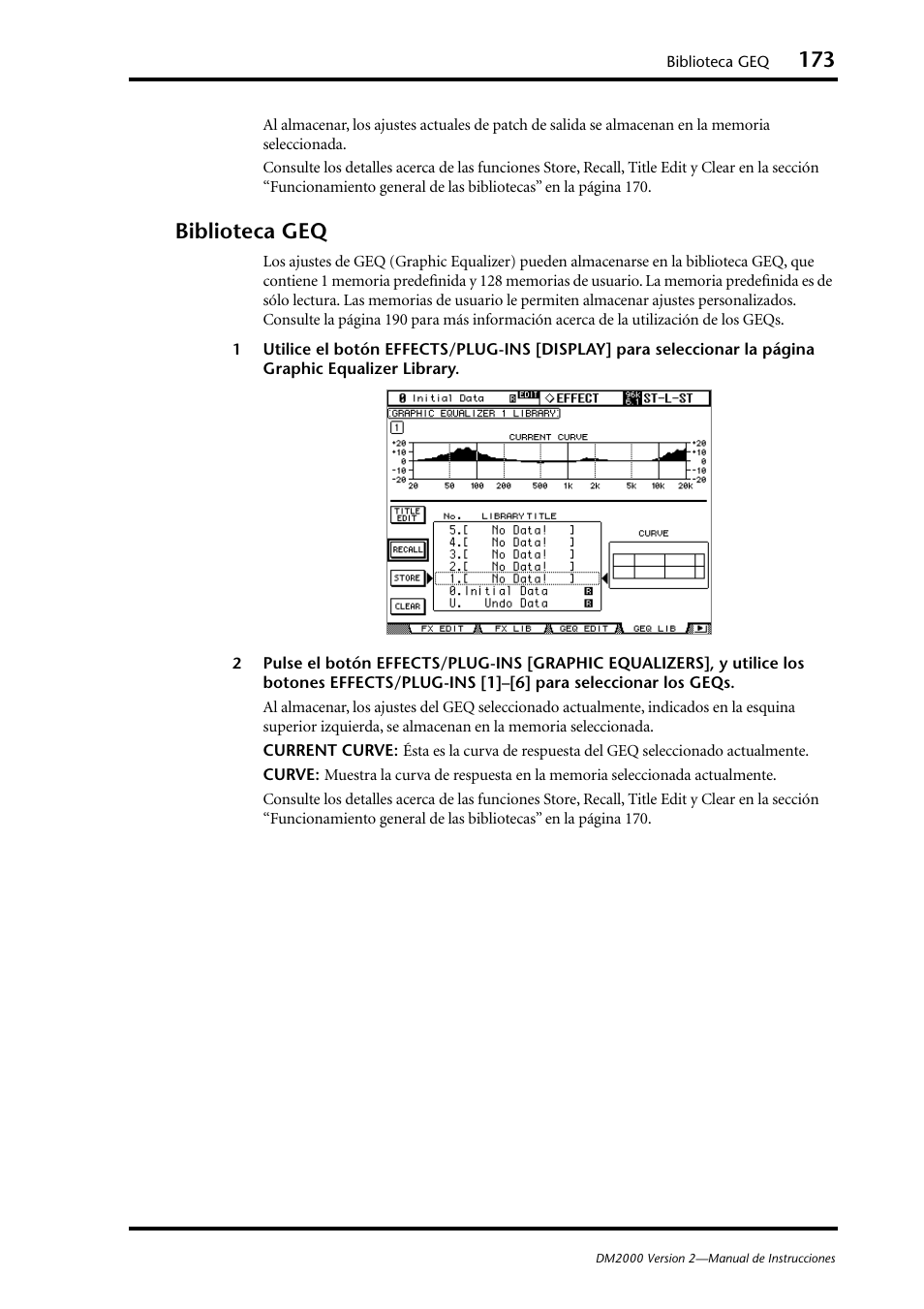 Biblioteca geq | Yamaha DM 2000 User Manual | Page 173 / 410