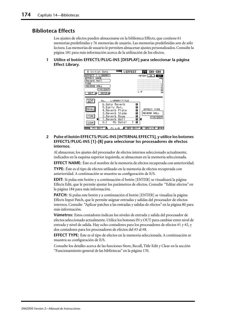 Biblioteca effects | Yamaha DM 2000 User Manual | Page 174 / 410