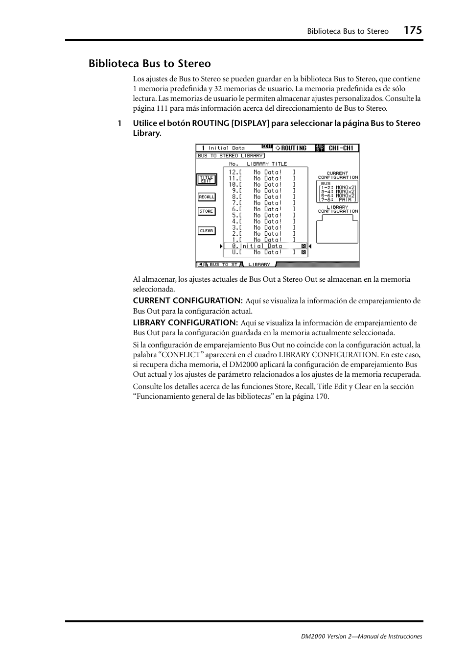 Biblioteca bus to stereo | Yamaha DM 2000 User Manual | Page 175 / 410