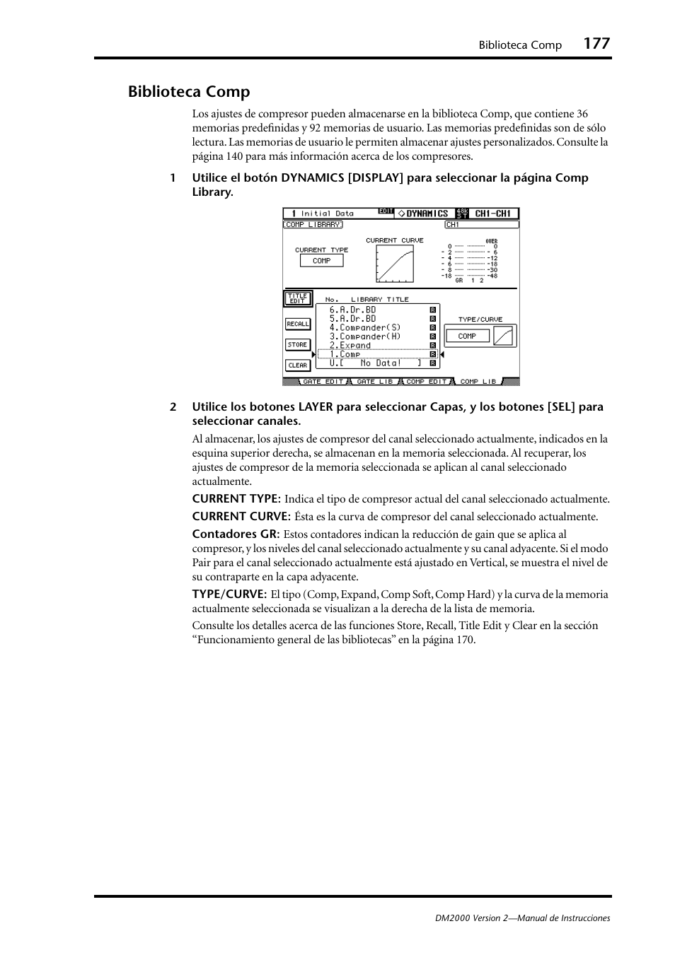 Biblioteca comp | Yamaha DM 2000 User Manual | Page 177 / 410